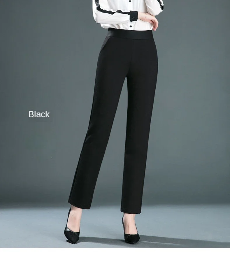 Ladies Casual Leggings Elastic High Waist Work Pants Fat Man Trousers Spring Summer Commuter Dress Trousers Straight Pants