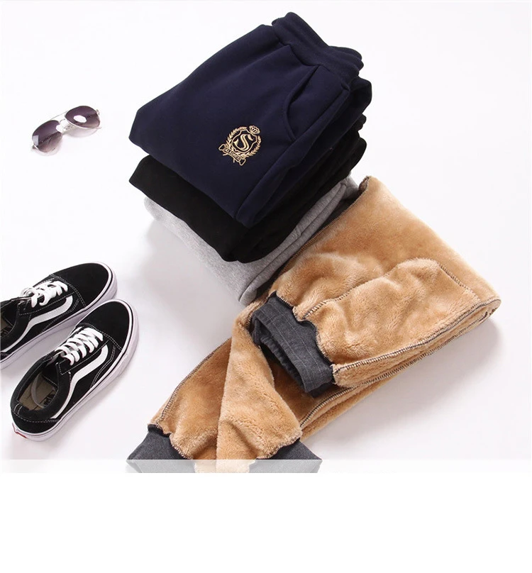 Cotton Women's Velvet Pants 2020 Fashion Autumn Winter Warm Women's Trousers Casual Lamb Fur Harem Pants Eembroidery Sweatpants