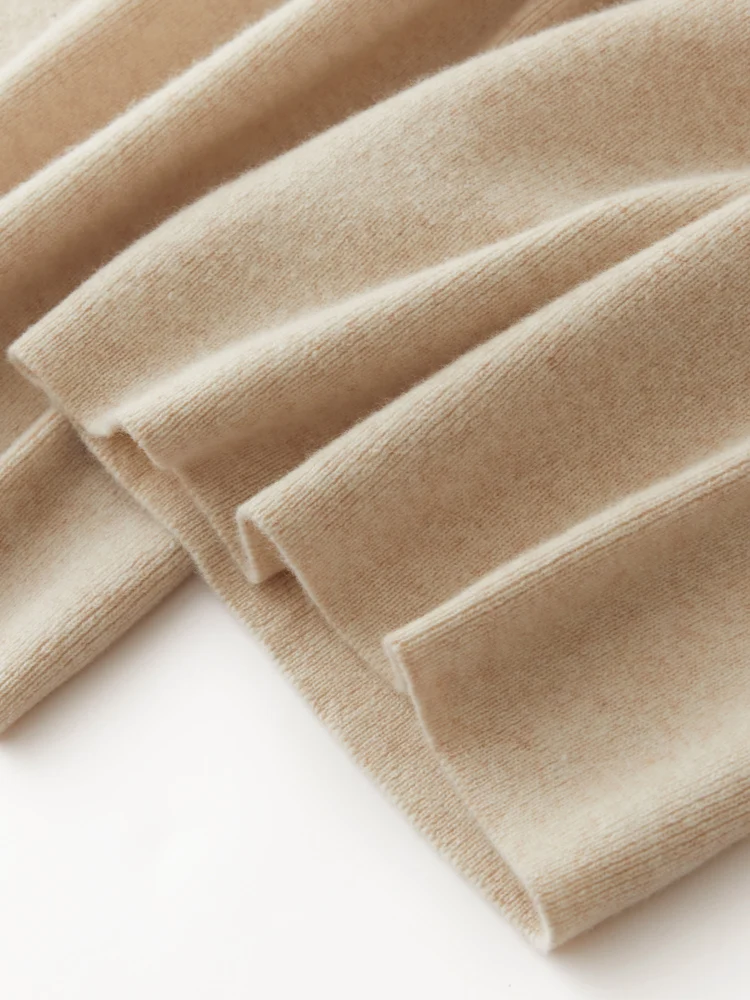 Women 100% Merino Wool Knitted Pants Elastic Waist Autumn Winter Wide Leg Trousers Casual Versatile Cashmere Korean Style Pants