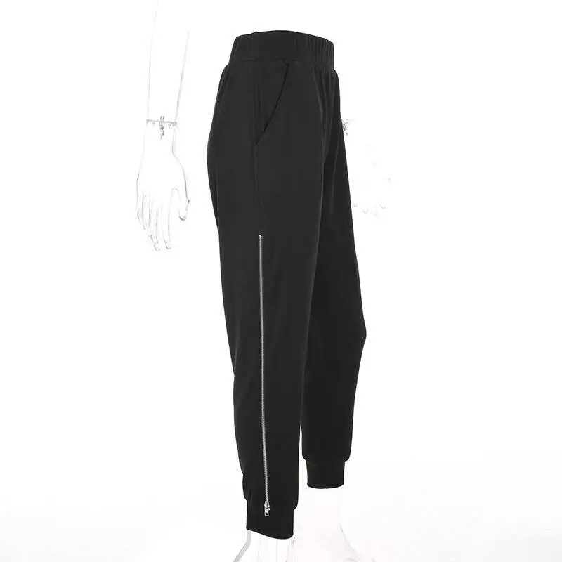 BKLD 2026 Women Harem Pants Women Black Casual High Waist Pants Side Zipper Open Loose Trousers Femme Summer Clothing Women