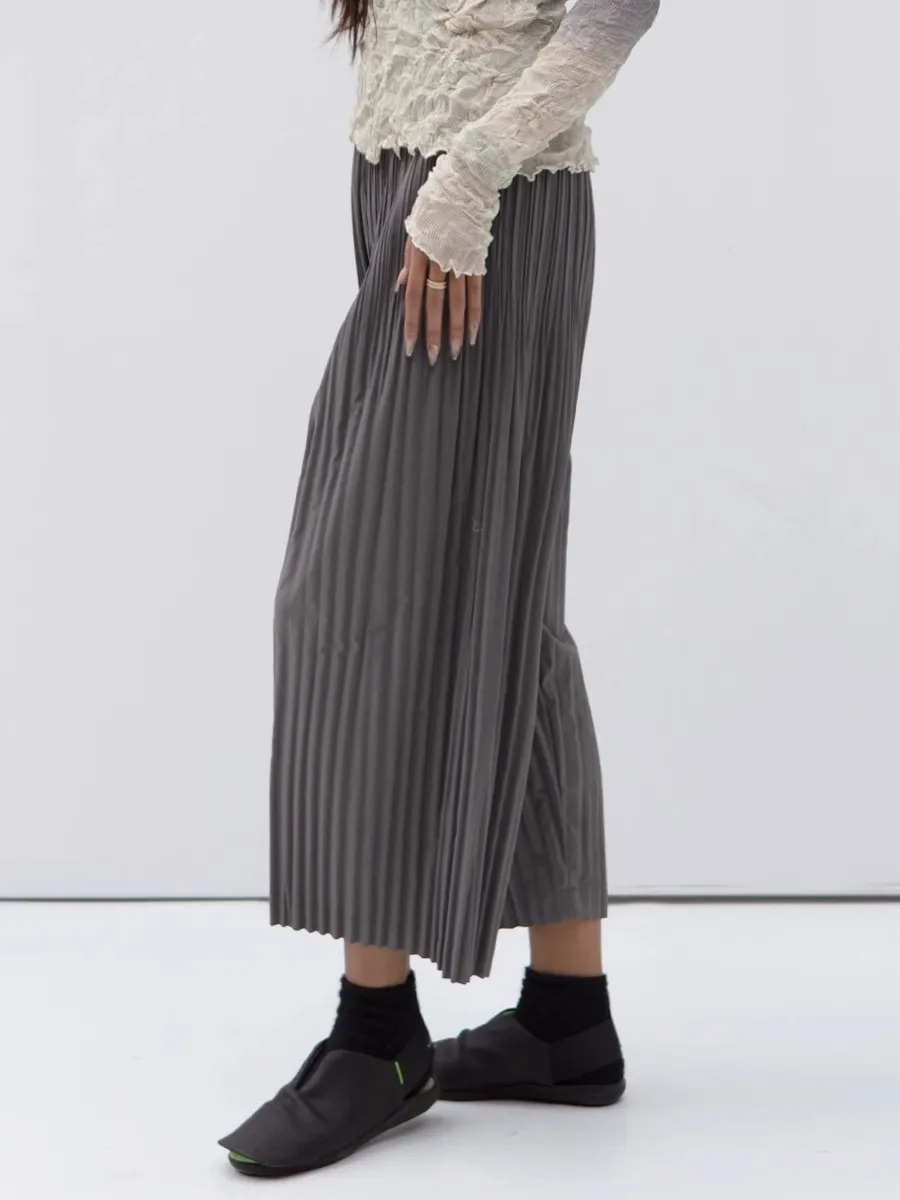 Miyake Pleated Hanging Casual Straight Loose Wide Leg Pants