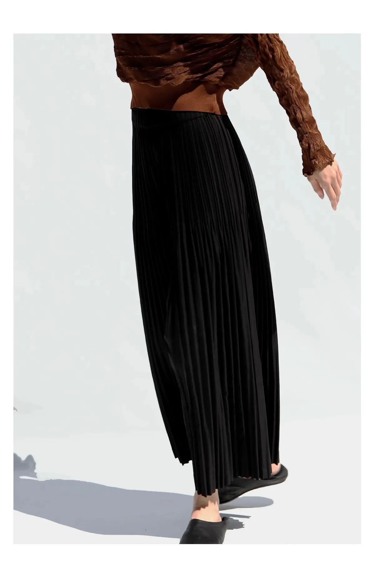Miyake Pleated Hanging Casual Straight Loose Wide Leg Pants