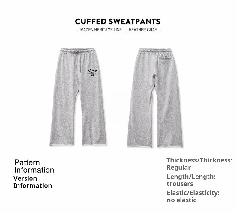 Maden Women’s Wide Leg Sweatpants Straight Fit Rolled Hem Elastic Waist Sports pants Casual Pants for Autumn and spring