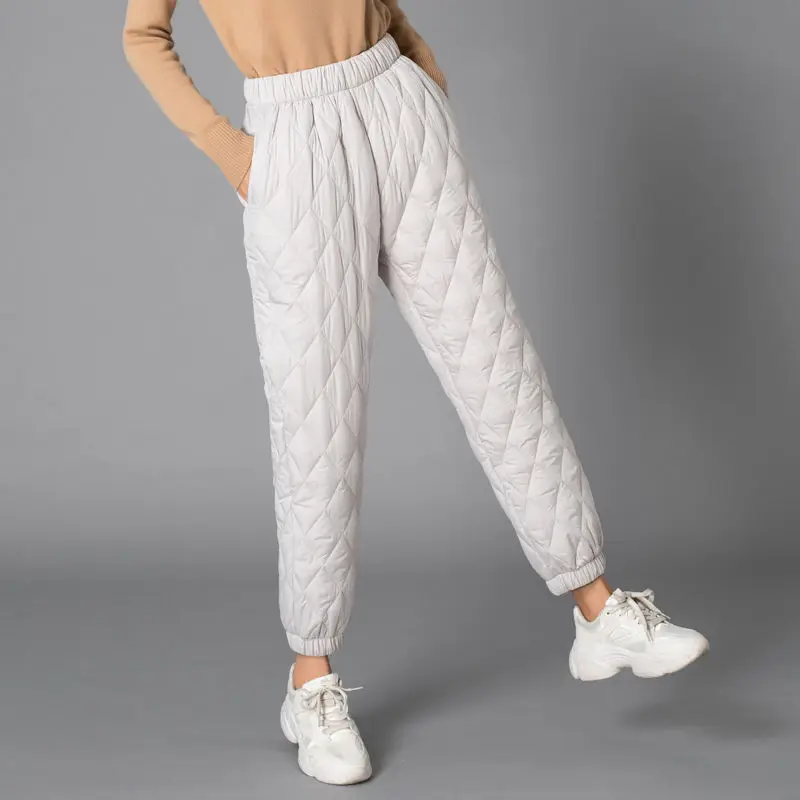 Thickened Warm Cotton Pants Women Casual Loose Wide Leg Cotton Trousers Woman Winter Comfortable Elastic High Waist Pants Mujer