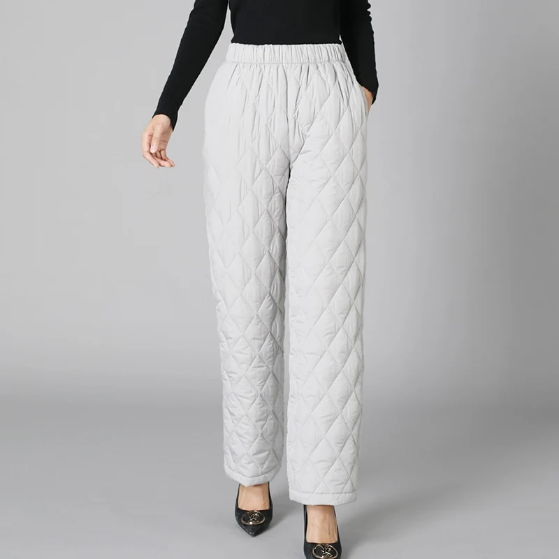 Thickened Warm Cotton Pants Women Casual Loose Wide Leg Cotton Trousers Woman Winter Comfortable Elastic High Waist Pants Mujer