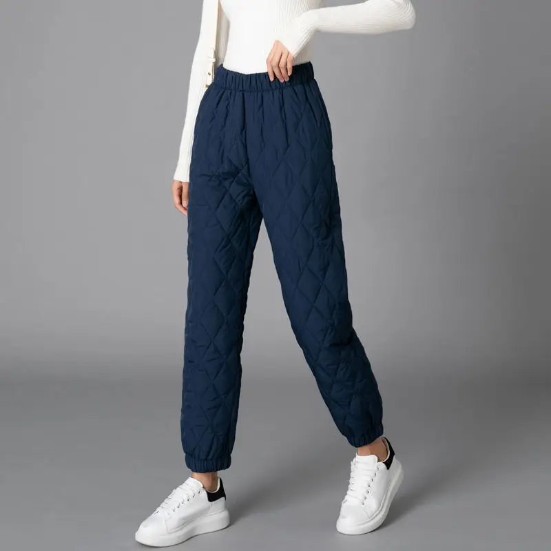 Thickened Warm Cotton Pants Women Casual Loose Wide Leg Cotton Trousers Woman Winter Comfortable Elastic High Waist Pants Mujer