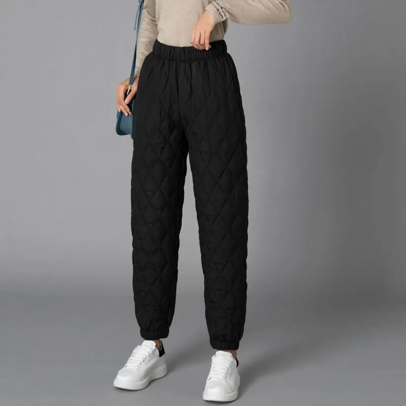 Thickened Warm Cotton Pants Women Casual Loose Wide Leg Cotton Trousers Woman Winter Comfortable Elastic High Waist Pants Mujer