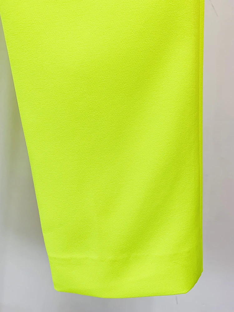 HIGH STREET Newest 2026 Designer Fashion Trousers Women‘s Hot Fluorescein Yellow Pencil Pants