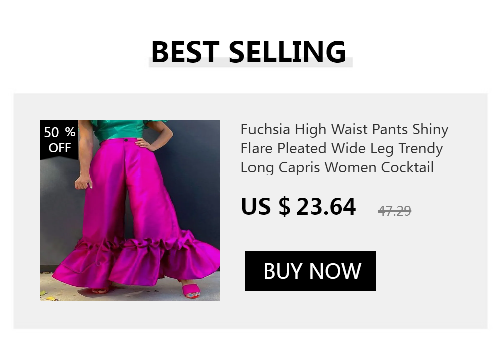 Fuchsia High Waist Pants Shiny Flare Pleated Wide Leg Trendy Long Capris Women Cocktail Party Bottoms Trim Trousers Large Size