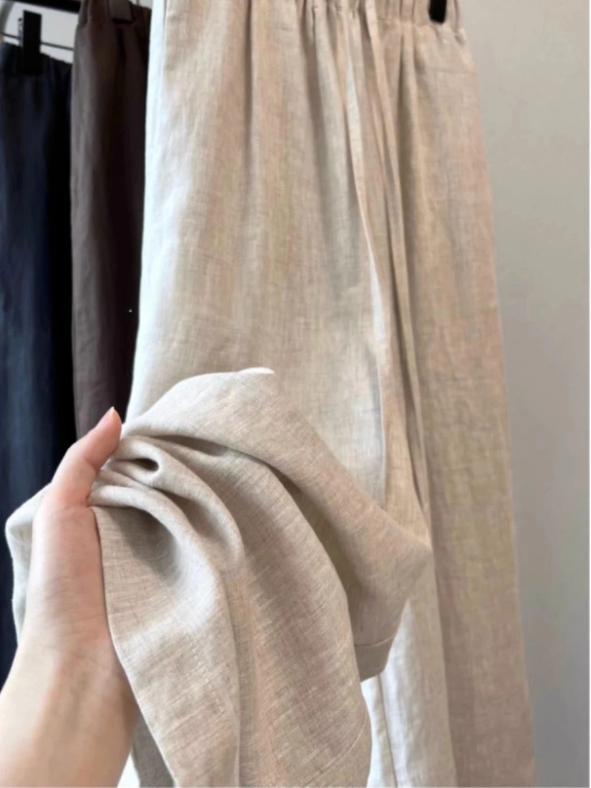 High Waist Linen Women Wide Leg Pants Summer Thin Loose Casual Pants Harajuku Korean Solid All Match Straight Trousers