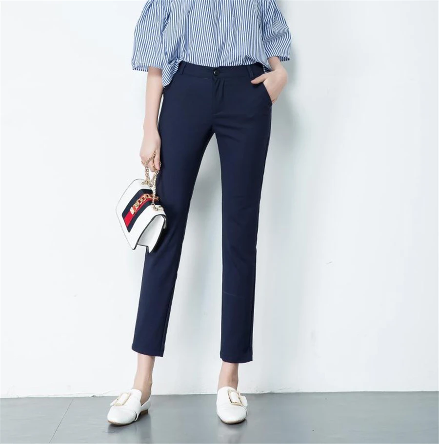 New Women's Casual OL Office Pencil Pants Cute 16 Color Slim Formal Pantalones Fashion Ankle-length Trousers Leggings Spodnie