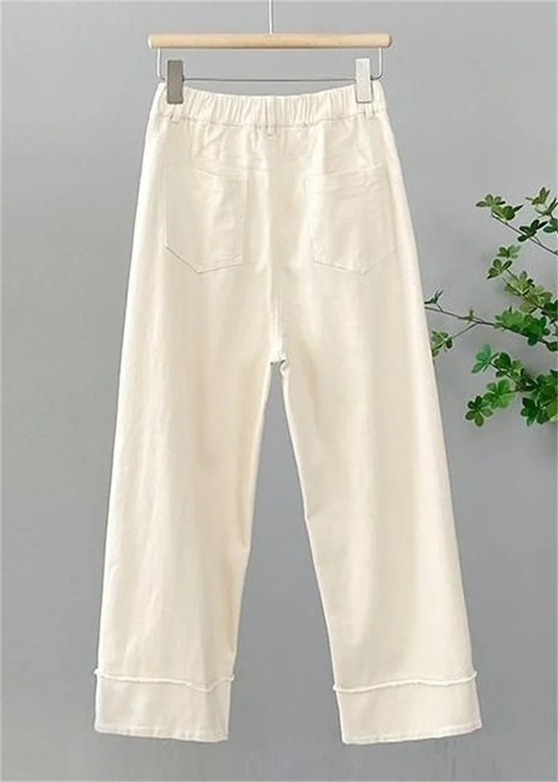 Women Large Size 4XL Straight Casual Pantalons Spring Autumn Female Narrow Version Wide Leg Pants Ladies High Waist Trousers