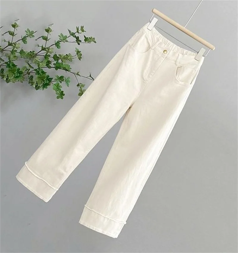 Women Large Size 4XL Straight Casual Pantalons Spring Autumn Female Narrow Version Wide Leg Pants Ladies High Waist Trousers