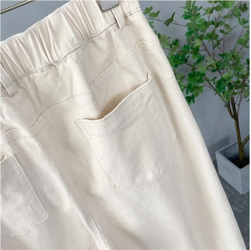 Women Large Size 4XL Straight Casual Pantalons Spring Autumn Female Narrow Version Wide Leg Pants Ladies High Waist Trousers