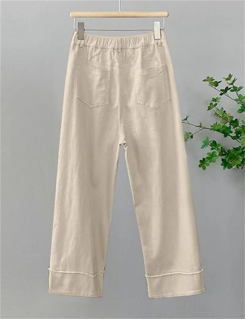 Women Large Size 4XL Straight Casual Pantalons Spring Autumn Female Narrow Version Wide Leg Pants Ladies High Waist Trousers