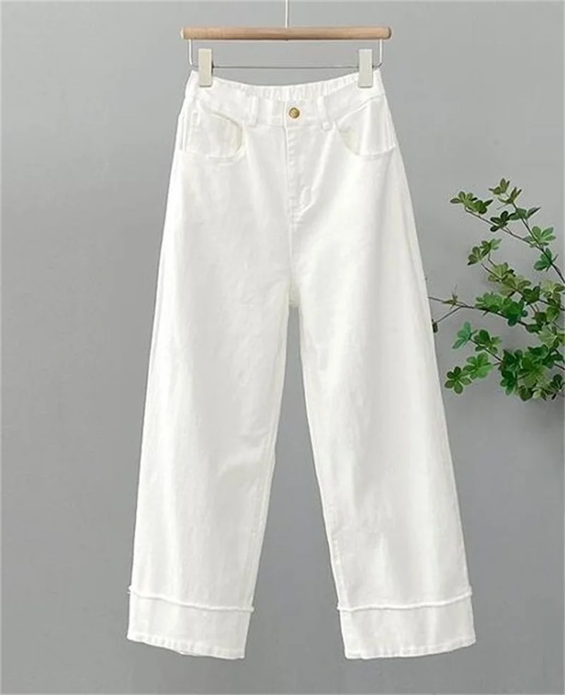 Women Large Size 4XL Straight Casual Pantalons Spring Autumn Female Narrow Version Wide Leg Pants Ladies High Waist Trousers