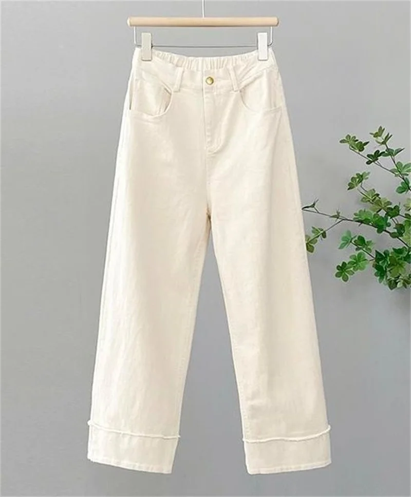 Women Large Size 4XL Straight Casual Pantalons Spring Autumn Female Narrow Version Wide Leg Pants Ladies High Waist Trousers