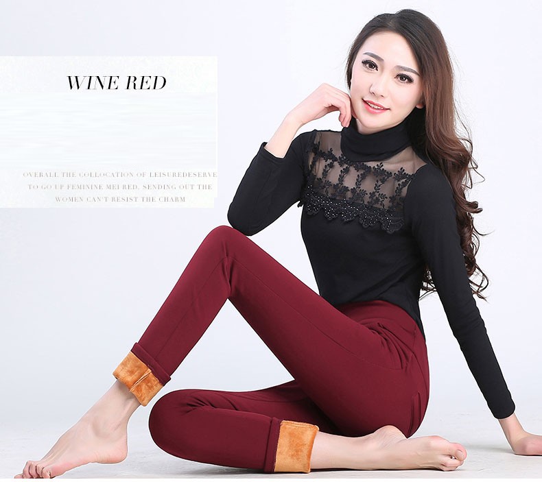 New Autumn Winter Plus Thick Velvet warm Leggings Elastic High Waist Pants female Slim Women's Casual Pants female trousers