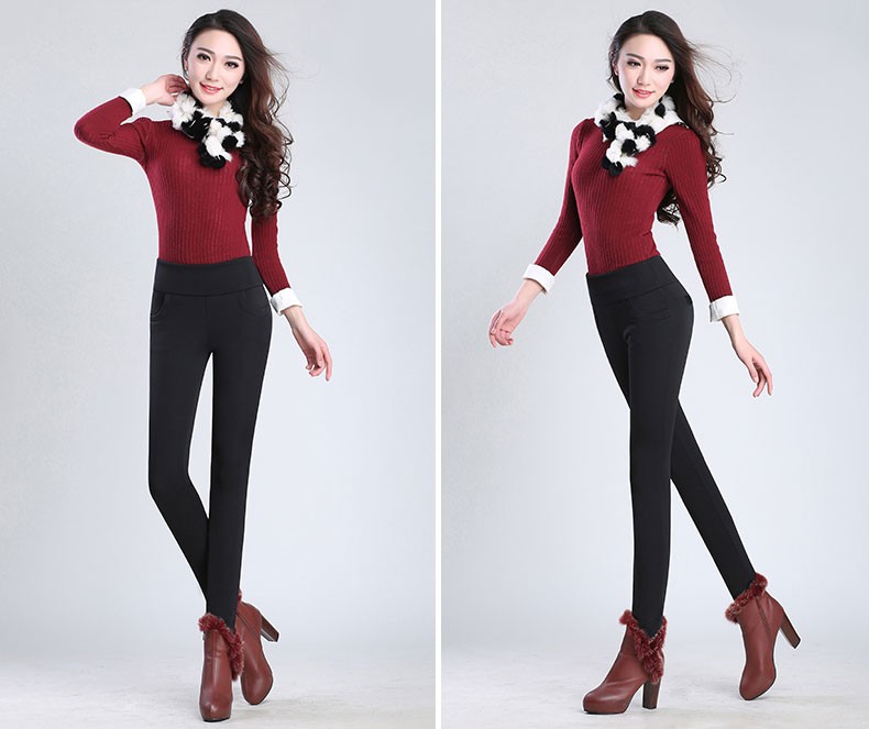 New Autumn Winter Plus Thick Velvet warm Leggings Elastic High Waist Pants female Slim Women's Casual Pants female trousers