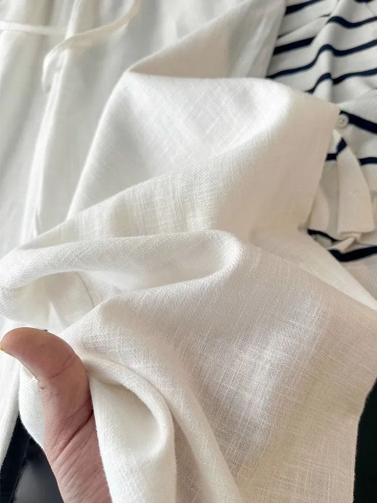 Washed Linen Wide Leg Pants Casual Cotton Linen Loose Feel Women's New Style Comfortable Loose Fit Trousers Fashionable