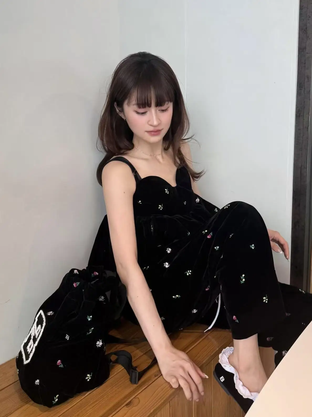 Japanese Style Fashion Sweet Elastic Waist Pants Pants Autumn Winter New Girls Women's Slimming Wide Leg Pants Bud Camis Set