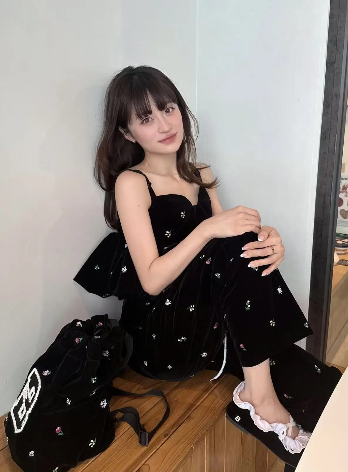 Japanese Style Fashion Sweet Elastic Waist Pants Pants Autumn Winter New Girls Women's Slimming Wide Leg Pants Bud Camis Set