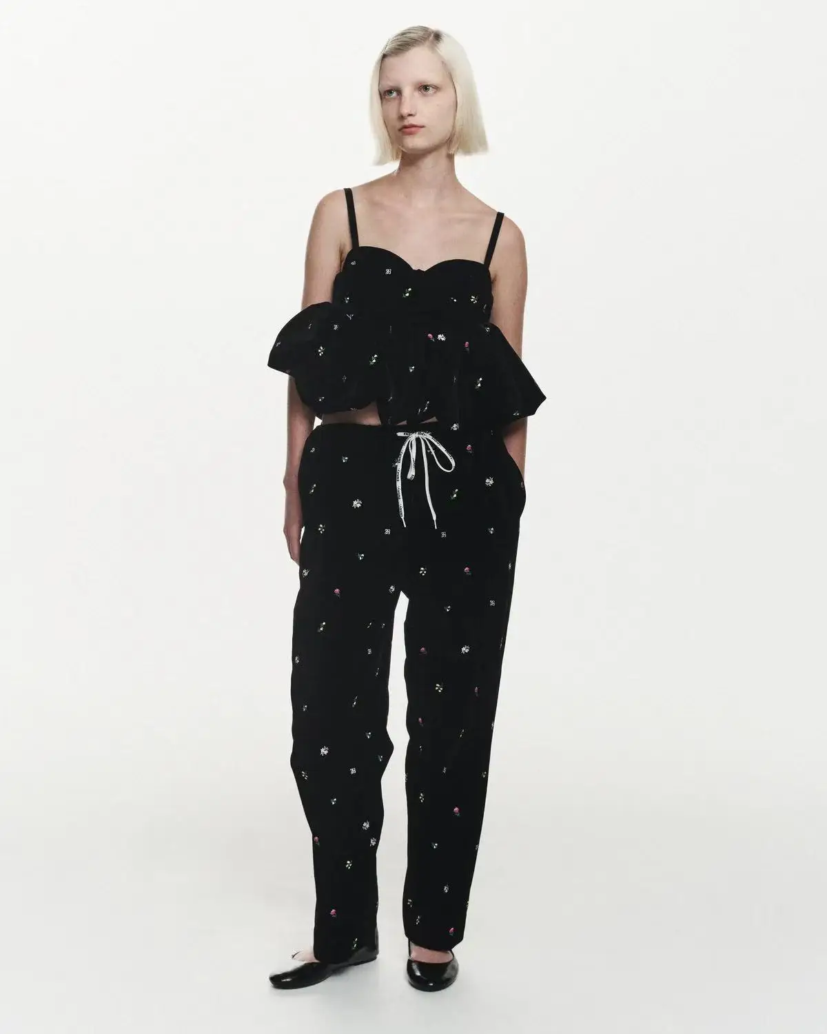 Japanese Style Fashion Sweet Elastic Waist Pants Pants Autumn Winter New Girls Women's Slimming Wide Leg Pants Bud Camis Set