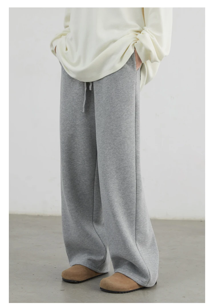 CHIC VEN Women Sports Sweatpants Loose New Elastic High Waisted Fleece Casual Pants Female Full Trousers Autumn Winter 2024