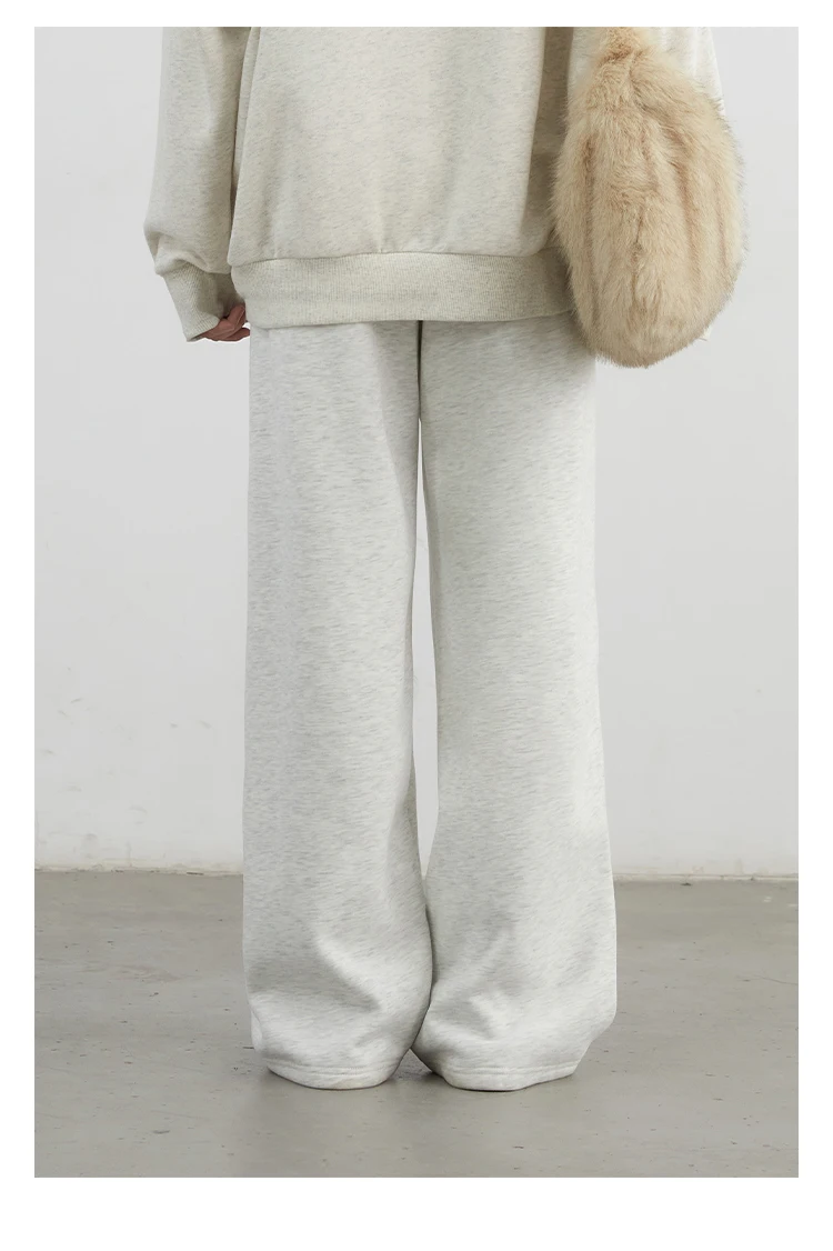 CHIC VEN Women Sports Sweatpants Loose New Elastic High Waisted Fleece Casual Pants Female Full Trousers Autumn Winter 2024