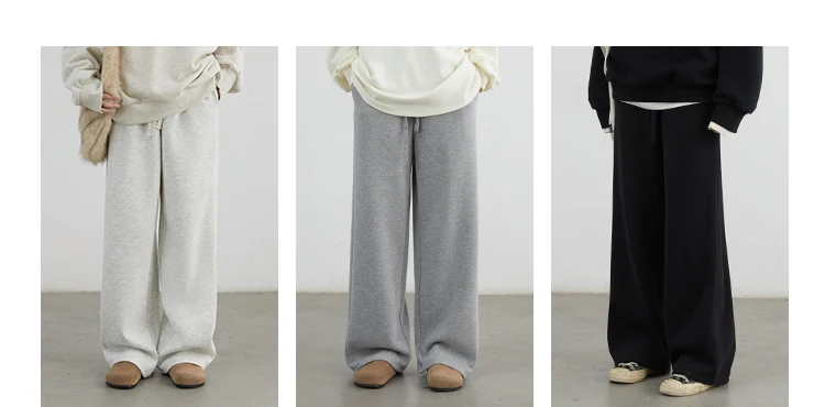 CHIC VEN Women Sports Sweatpants Loose New Elastic High Waisted Fleece Casual Pants Female Full Trousers Autumn Winter 2024