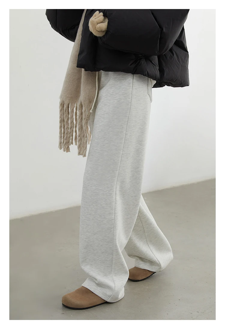 CHIC VEN Women Sports Sweatpants Loose New Elastic High Waisted Fleece Casual Pants Female Full Trousers Autumn Winter 2024