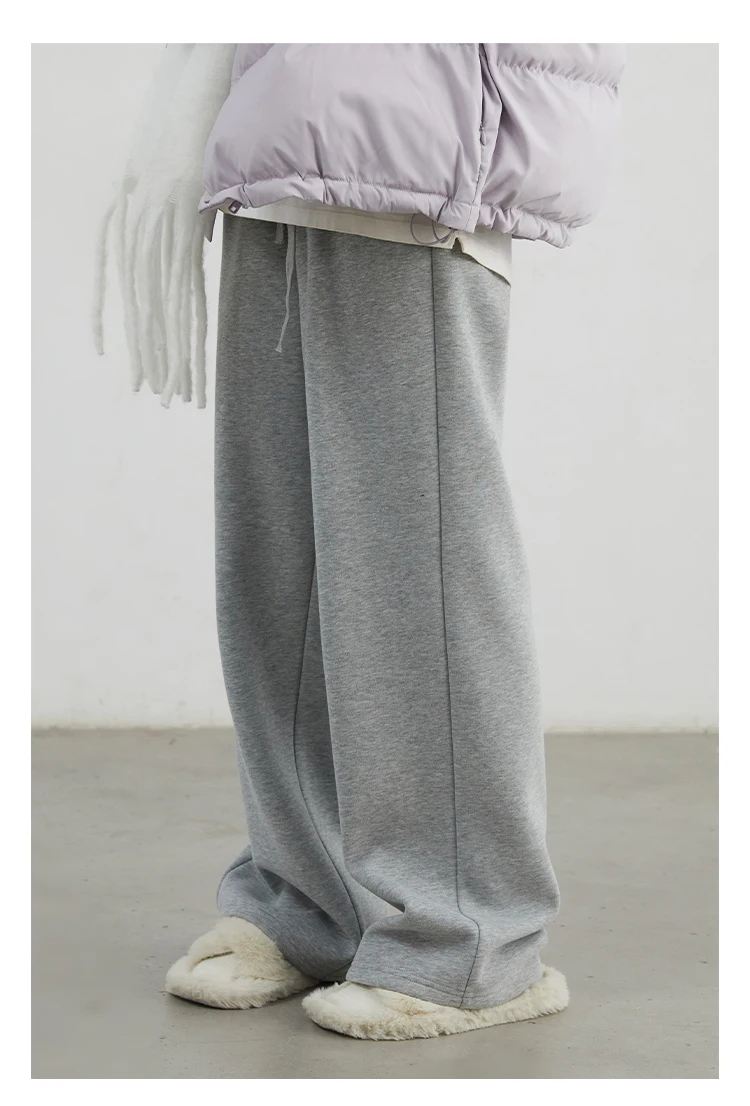 CHIC VEN Women Sports Sweatpants Loose New Elastic High Waisted Fleece Casual Pants Female Full Trousers Autumn Winter 2024