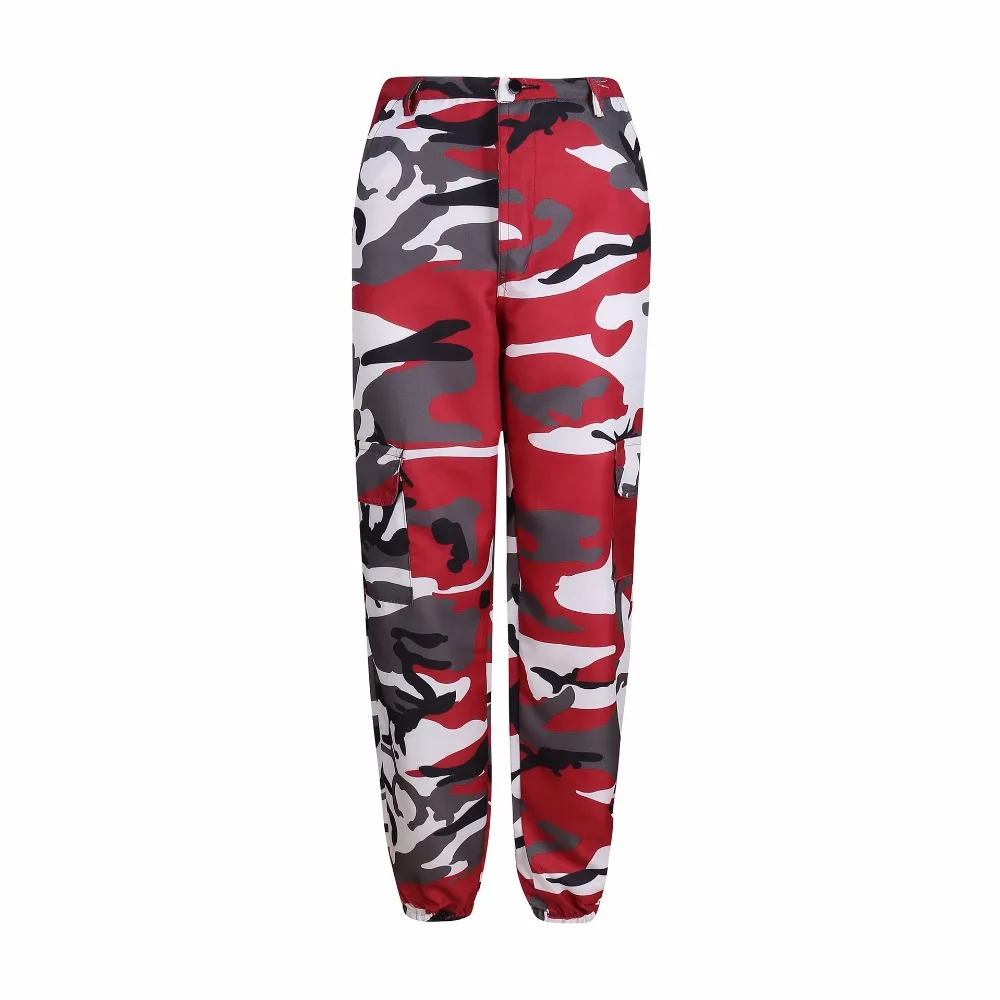 Womens Camo Cargo Trousers Casual Pants Ladies Military Army Combat Camouflage Pant