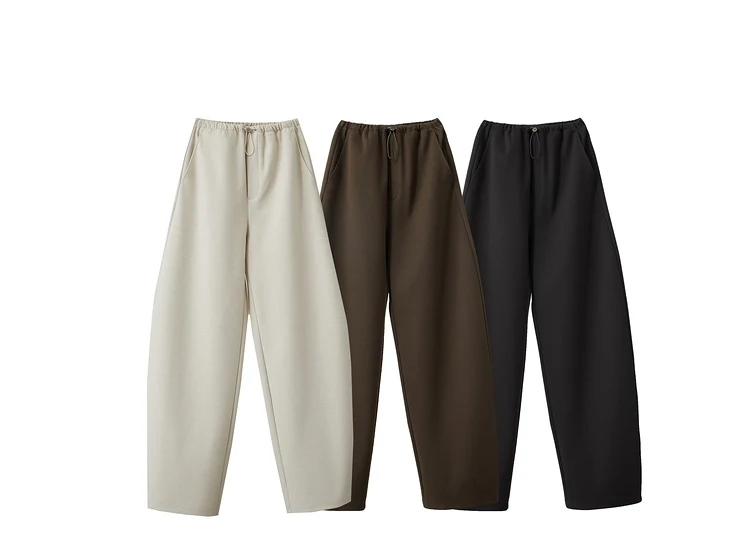 AMII Minimalist Women's Casual Pants 2025 Winter Classic Versatile Warm Elastic Drawstring Loose Pants Female Trousers 12424082