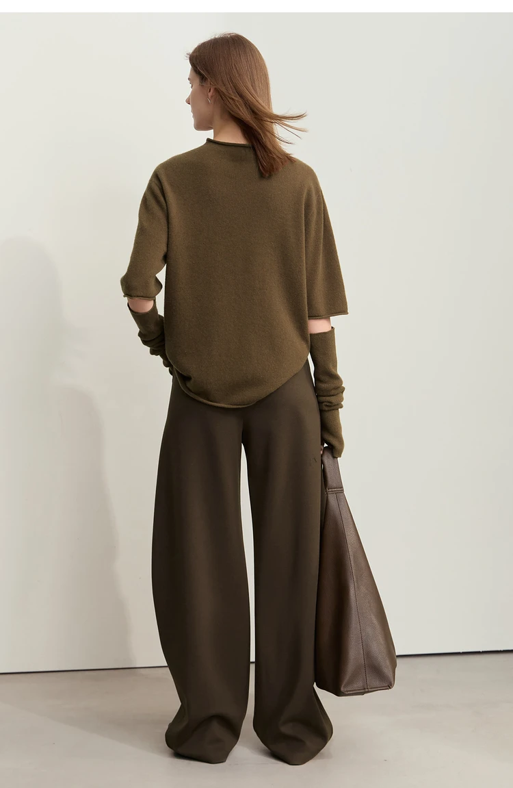 AMII Minimalist Women's Casual Pants 2025 Winter Classic Versatile Warm Elastic Drawstring Loose Pants Female Trousers 12424082
