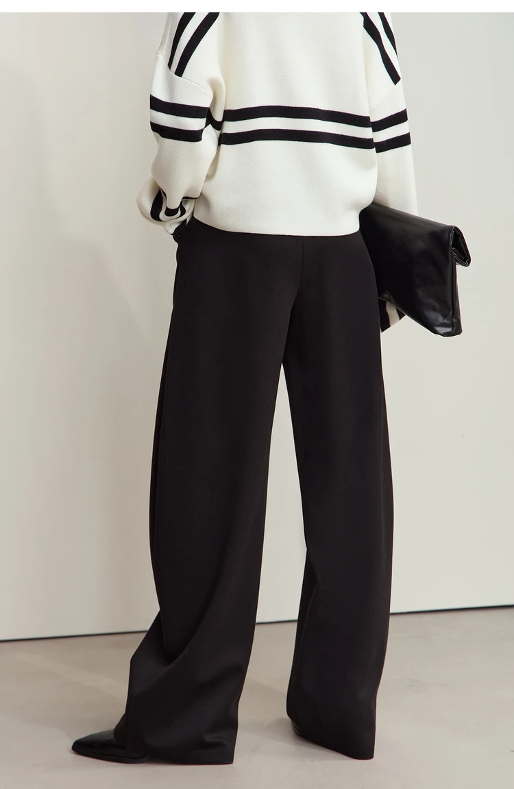 AMII Minimalist Women's Casual Pants 2025 Winter Classic Versatile Warm Elastic Drawstring Loose Pants Female Trousers 12424082