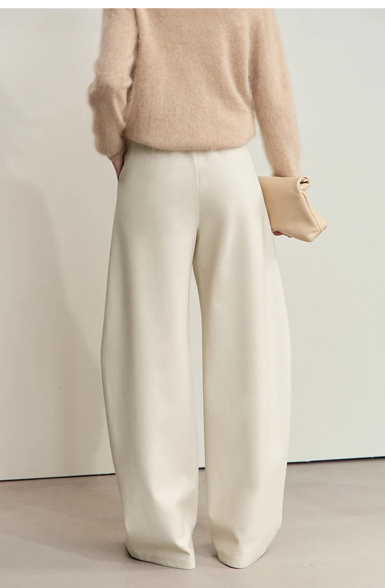 AMII Minimalist Women's Casual Pants 2025 Winter Classic Versatile Warm Elastic Drawstring Loose Pants Female Trousers 12424082