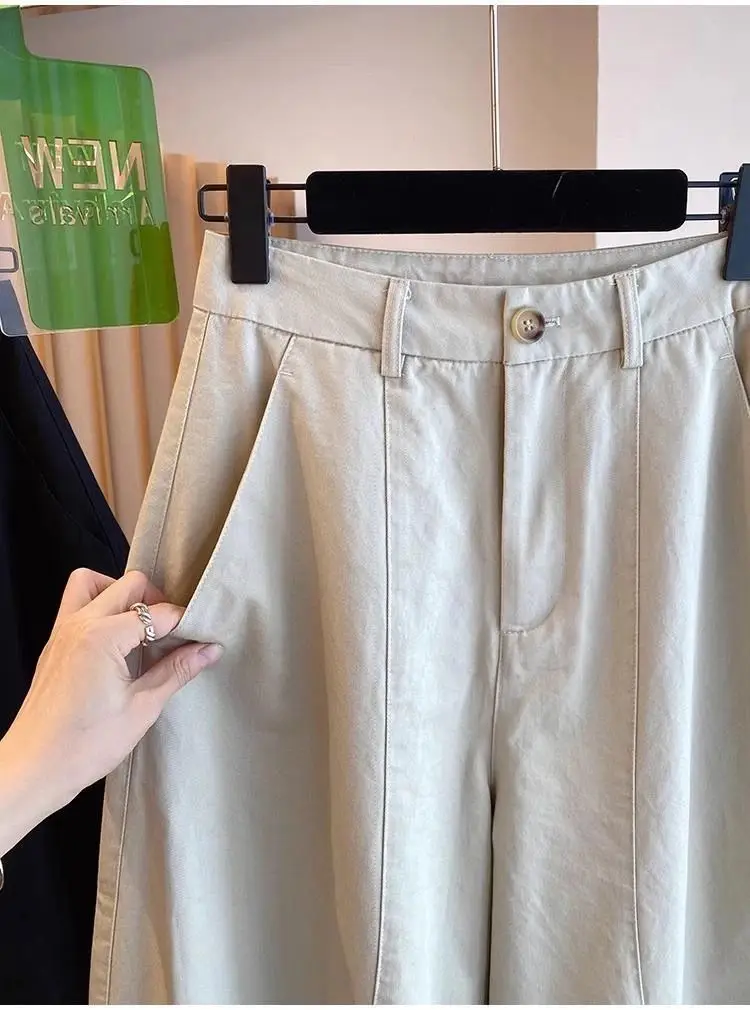 South Korea Dongdaemun Internet Celebrity Casual Scimitar Pants Women 2025 Summer New Loose Nine-point Pants Versatile