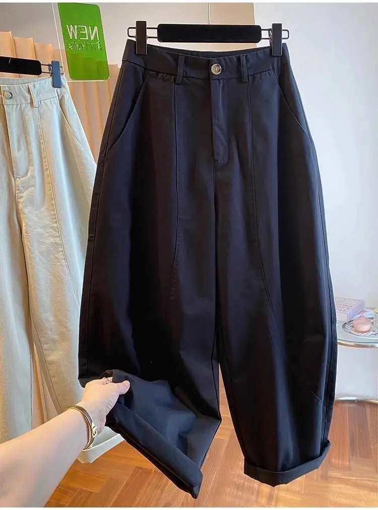 South Korea Dongdaemun Internet Celebrity Casual Scimitar Pants Women 2025 Summer New Loose Nine-point Pants Versatile