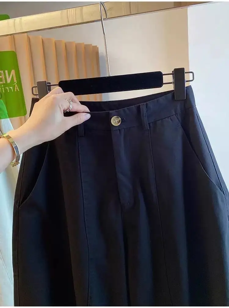 South Korea Dongdaemun Internet Celebrity Casual Scimitar Pants Women 2025 Summer New Loose Nine-point Pants Versatile