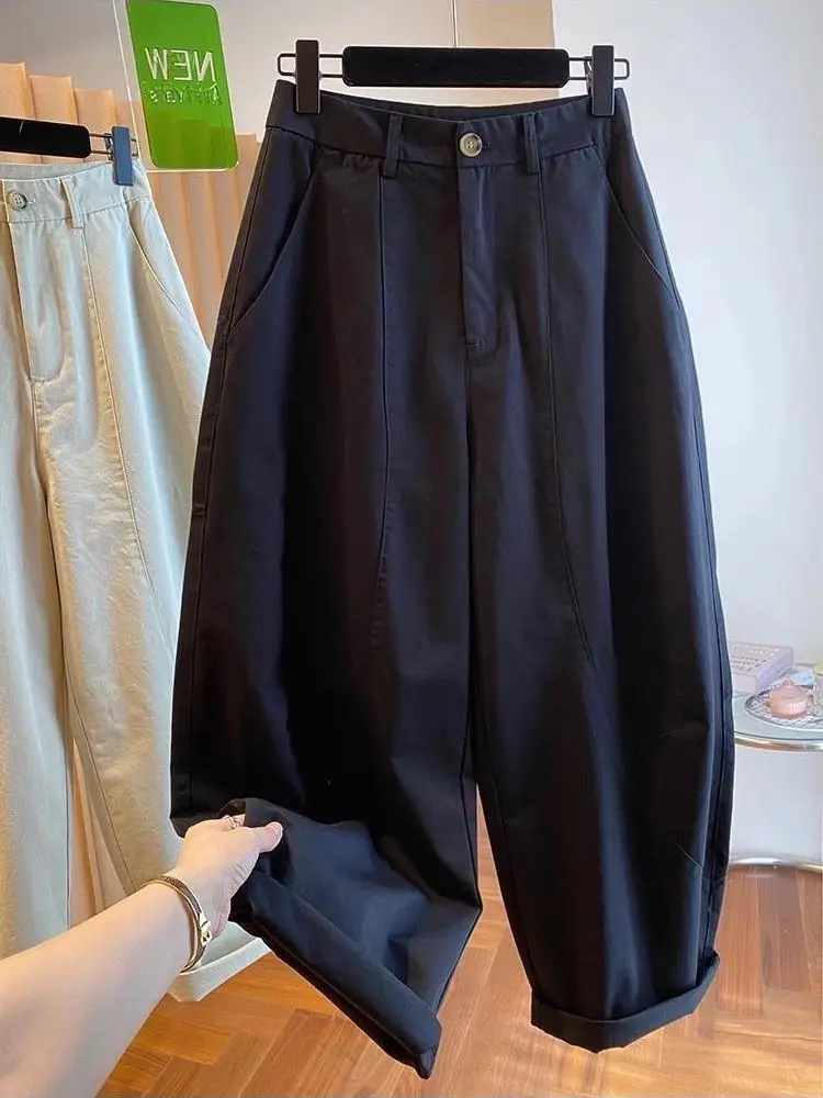 South Korea Dongdaemun Internet Celebrity Casual Scimitar Pants Women 2025 Summer New Loose Nine-point Pants Versatile