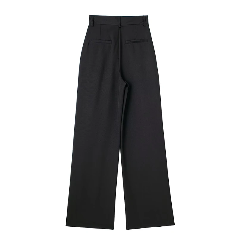 Koekop Woman High Waist Baggy Suit Pants Wide Leg Trousers Women's Formal Pants Office Wear Women Striped Grey Black Pants