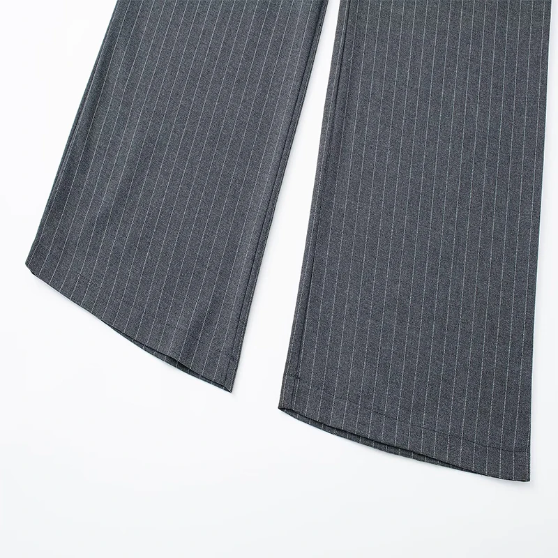 Koekop Woman High Waist Baggy Suit Pants Wide Leg Trousers Women's Formal Pants Office Wear Women Striped Grey Black Pants