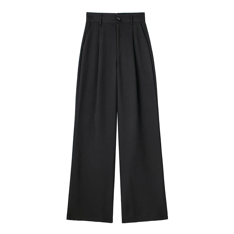 Koekop Woman High Waist Baggy Suit Pants Wide Leg Trousers Women's Formal Pants Office Wear Women Striped Grey Black Pants