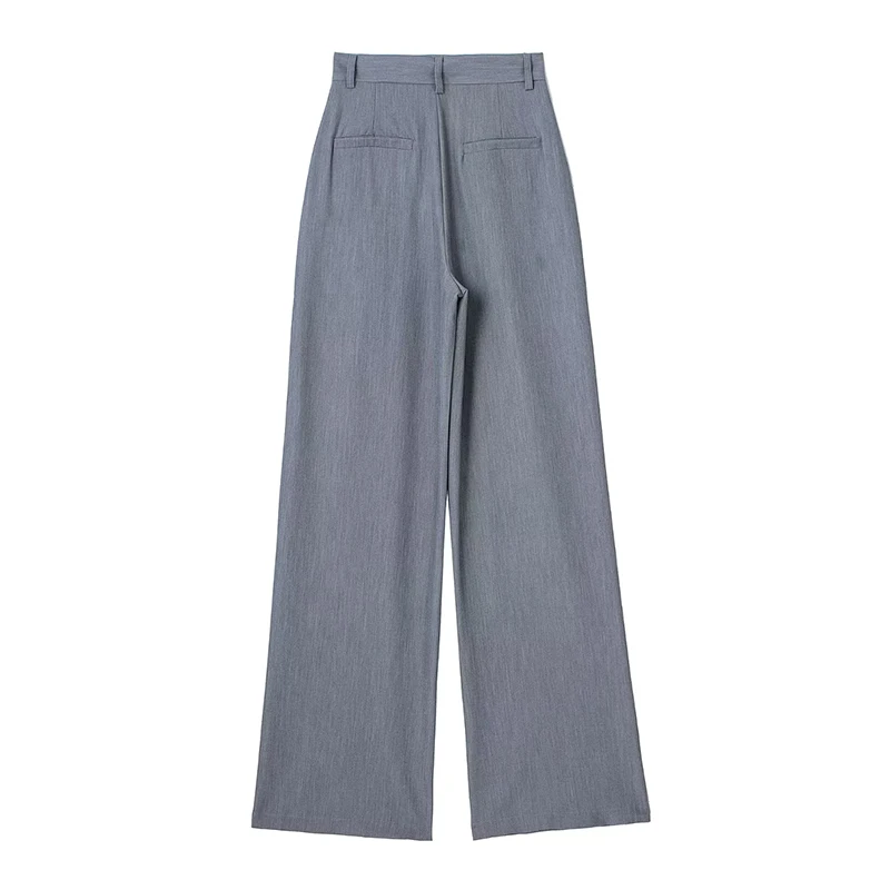 Koekop Woman High Waist Baggy Suit Pants Wide Leg Trousers Women's Formal Pants Office Wear Women Striped Grey Black Pants