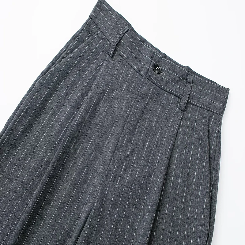 Koekop Woman High Waist Baggy Suit Pants Wide Leg Trousers Women's Formal Pants Office Wear Women Striped Grey Black Pants