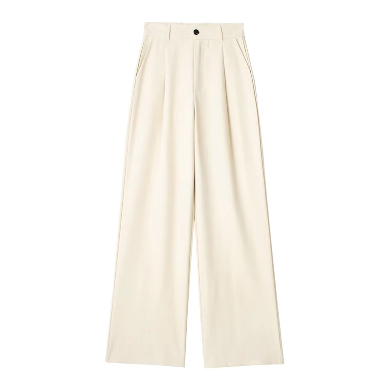 Koekop Woman High Waist Baggy Suit Pants Wide Leg Trousers Women's Formal Pants Office Wear Women Striped Grey Black Pants