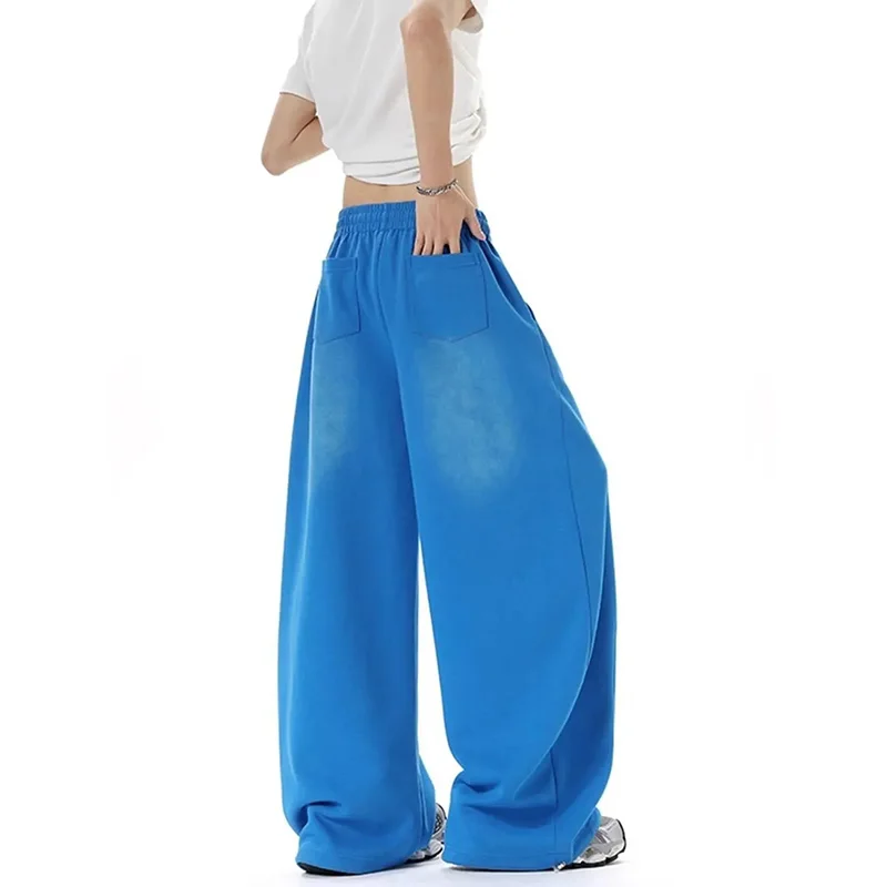 American Hip Hop Letter Streetwear Y2K Pants Women Vintage Harajuku Gradient High Waist Loose Trousers Spring Bf Straight Pant