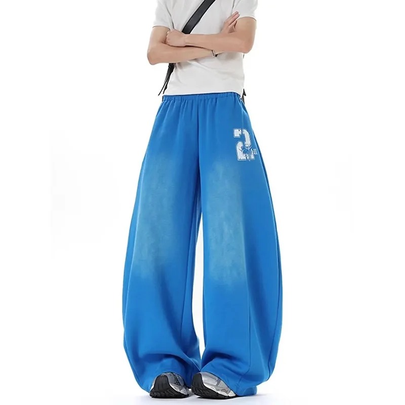American Hip Hop Letter Streetwear Y2K Pants Women Vintage Harajuku Gradient High Waist Loose Trousers Spring Bf Straight Pant