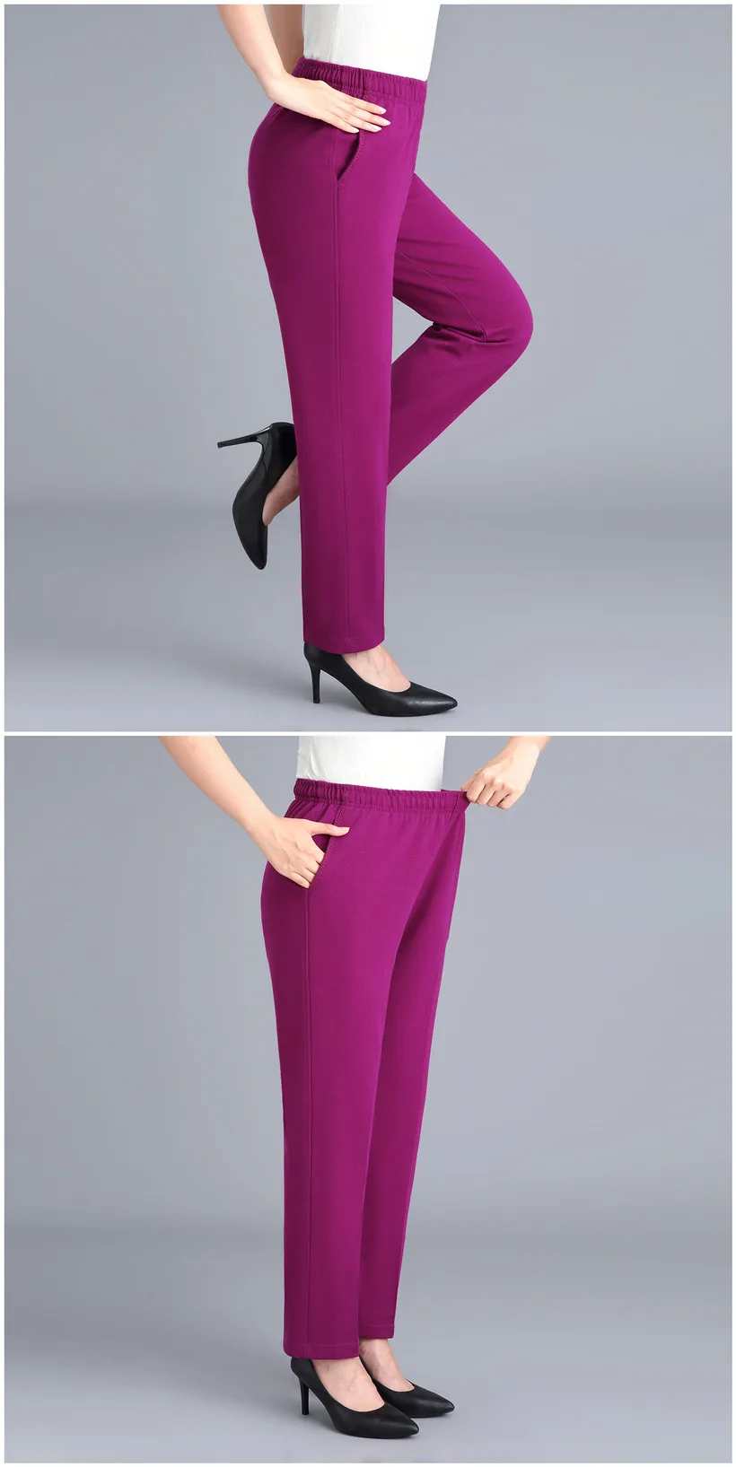 5XL Middle-aged Womens Trousers Casual Loose Elastic High Waist Mother Pants Warm Female Spring Autumn Mom Pants Pantalon Femme
